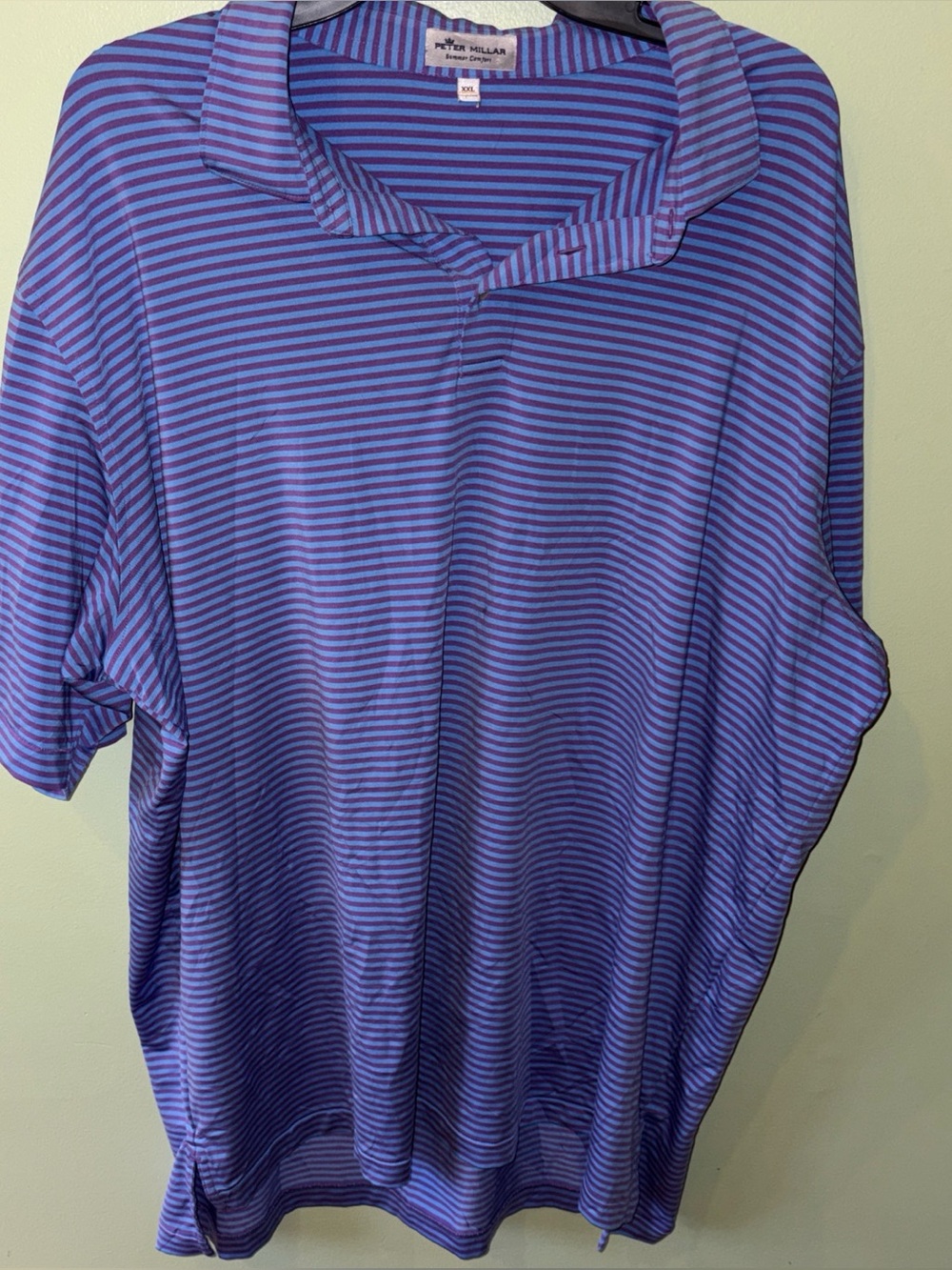 Peter Millar Summer Comfort Men's XXL Polo Shirt Striped Purple